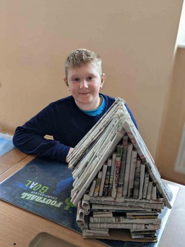 Blockhäuser aus Papier_3.+4. Schulst._Werken