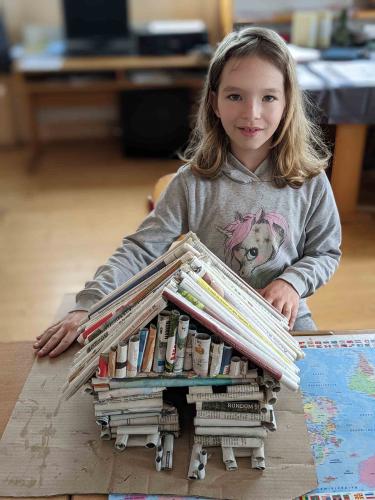 Blockhäuser aus Papier_3.+4. Schulst._Werken