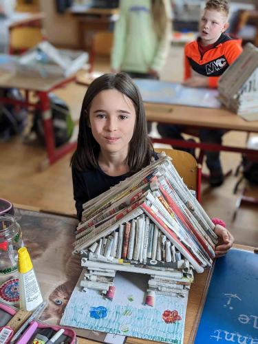 Blockhäuser aus Papier_3.+4. Schulst._Werken