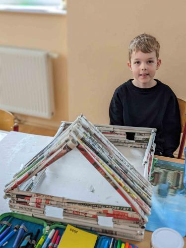 Blockhäuser aus Papier_3.+4. Schulst._Werken